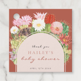 Etiquetas Para Lembrancinhas Chá de fraldas Terracotta Boho Bloom Cactus