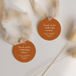 Etiquetas Para Lembrancinhas Chá de fraldas Terracotta Bonito Obrigado<br><div class="desc">Nome Personalizado Do Chá de fraldas Terracotta Correto Moderno Obrigado Marcas Favoritas</div>
