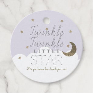 Etiquetas Para Lembrancinhas Chá de fraldas Twinkle Little Star Lilac Obrigado