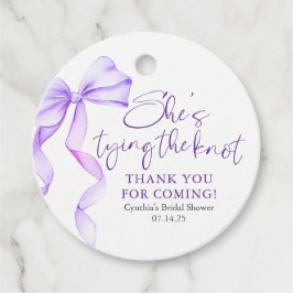 Etiquetas Para Lembrancinhas Chá de Noiva Arco Roxo Ela Está Casando