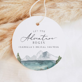 Etiquetas Para Lembrancinhas Chá de Noiva Boho Mountain Lake Adventure