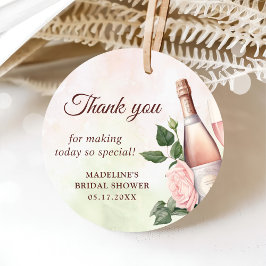 Etiquetas Para Lembrancinhas Chá de Noiva com Brunch e Champanhe Espumante