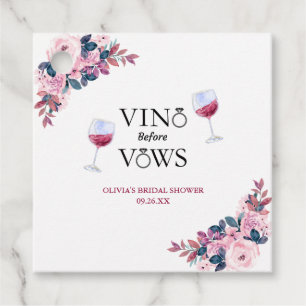 Etiquetas Para Lembrancinhas Chá de Noiva com Degustação de Vinho Floral Vino A
