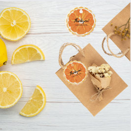 Etiquetas Para Lembrancinhas Chá de noiva de frutas cítricas em laranja aquarel