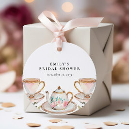 Etiquetas Para Lembrancinhas Chá de Noiva Elegante Festa do Chá Floral