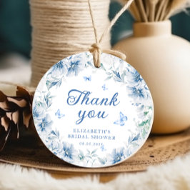 Etiquetas Para Lembrancinhas Chá de Noiva em Chinoiserie Azul e Branco