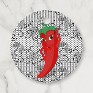 Etiquetas Para Lembrancinhas Chá de Noiva Fiesta Com Pimenta Vermelha e Quente