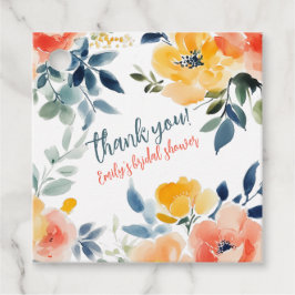 Etiquetas Para Lembrancinhas Chá de Noiva Floral Aquarela Obrigado Personalizad