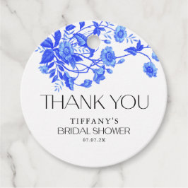 Etiquetas Para Lembrancinhas Chá de Noiva Floral Azul Toile Francês Antigo