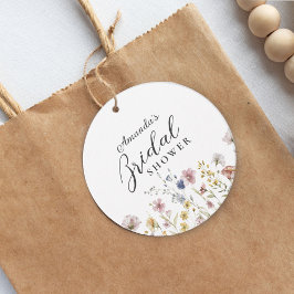 Etiquetas Para Lembrancinhas Chá de Noiva Floral Boho Aquarela Flores Silvestre