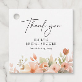 Etiquetas Para Lembrancinhas Chá de Noiva Floral Boho Pêssego