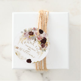 Etiquetas Para Lembrancinhas Chá de Noiva Floral Dourado de Flor Silvestre de O