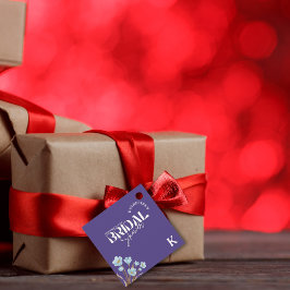 Etiquetas Para Lembrancinhas Chá de Noiva Floral em Aquarela Azul Vintage