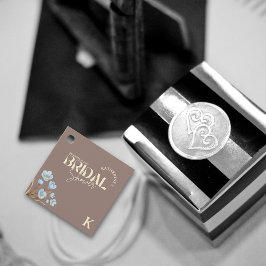 Etiquetas Para Lembrancinhas Chá de Noiva Floral em Aquarela Azul Vintage