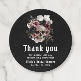 Etiquetas Para Lembrancinhas Chá de Noiva Gótico Floral Preto de Halloween Cave
