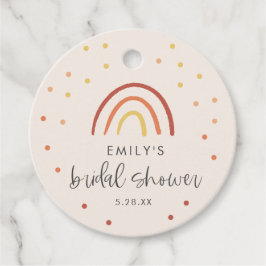 Etiquetas Para Lembrancinhas Chá de Noiva Personalizado Arco-íris Terracota Ros