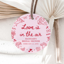 Etiquetas Para Lembrancinhas Chá de Noiva Rosa do Amor no Ar no Dia dos Namorad