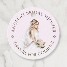 Etiquetas Para Lembrancinhas Chá de Noiva Rosa Ternura Elegante para Noiva