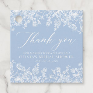 Etiquetas Para Lembrancinhas Chá de Noiva Vitoriano Azul Algo Elegante