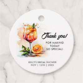 Etiquetas Para Lembrancinhas Chá de Noiva Watercolor Aperol Spritz