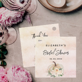 Etiquetas Para Lembrancinhas Chá de panela de abóbora creme rosa ouro