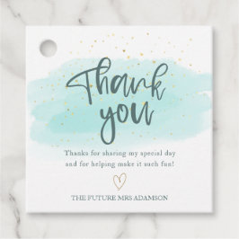 Etiquetas Para Lembrancinhas Chá de panela De Aquarela Dourada Turquesa Obrigad