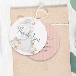 Etiquetas Para Lembrancinhas Chá de panela de Favor de Aquarela de Blush Obriga