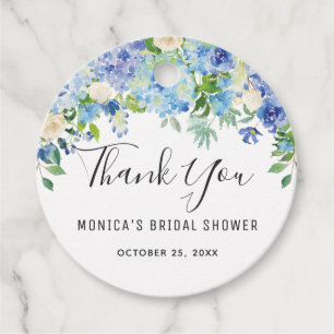 Etiquetas Para Lembrancinhas Chá de panela De Hydrangea Azul Claro Obrigado