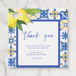 Etiquetas Para Lembrancinhas Chá de panela de limões Azulejos azuis do Mediterr