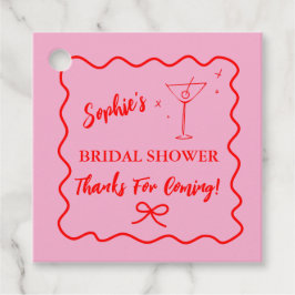 Etiquetas Para Lembrancinhas Chá de panela De Onda Vermelha E Rosa, Rosa, Marti