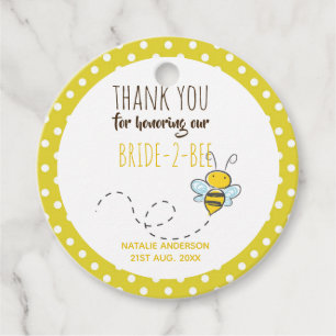 Etiquetas Para Lembrancinhas Chá de panela de Polkadot Amarelo-Correto BEE