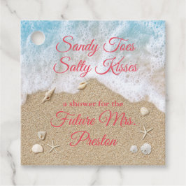 Etiquetas Para Lembrancinhas Chá de panela de Sandy Toes de Coral Beach Waves S