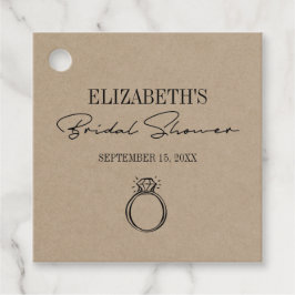 Etiquetas Para Lembrancinhas Chá de panela de Script Moderno Rustic Kraft com A