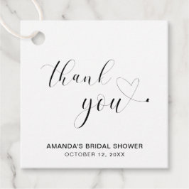 Etiquetas Para Lembrancinhas Chá de Panela do Coração Preto e Branco Obrigado