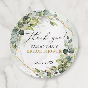 Etiquetas Para Lembrancinhas Chá de panela Elegante boho eucalipto verde