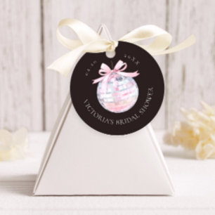 Etiquetas Para Lembrancinhas Chá de panela Elegante de Bola Disco Rosa Girly