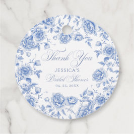 Etiquetas Para Lembrancinhas Chá de panela Elegante de Toile Chinoiserie Azul