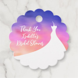 Etiquetas Para Lembrancinhas Chá de panela Elegante Obrigado, cor d'água roxa