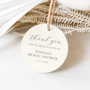 Etiquetas Para Lembrancinhas Chá de panela Floral de Creme Azul Dusty