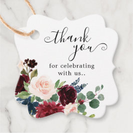 Etiquetas Para Lembrancinhas Chá de panela Floral do Marinho Blush Burgundy