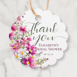 Etiquetas Para Lembrancinhas Chá de panela Floral Floral de Flores Rosa Brilhan