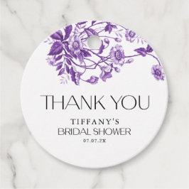 Etiquetas Para Lembrancinhas Chá de panela Floral Roxo do Toile Francês Vintage