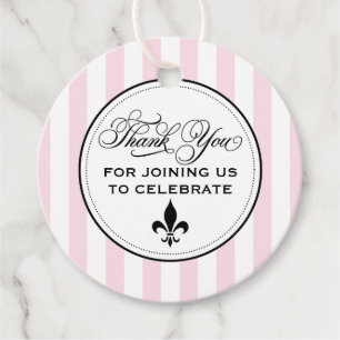 Etiquetas Para Lembrancinhas Chá de panela francês Vintage Pink Fleur de Lis