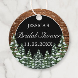 Etiquetas Para Lembrancinhas Chá de panela Preto de Madeira e Pinheiro Floresta