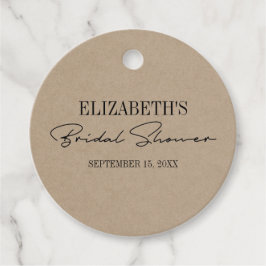 Etiquetas Para Lembrancinhas Chá de panela Rustic Kraft Modern Script