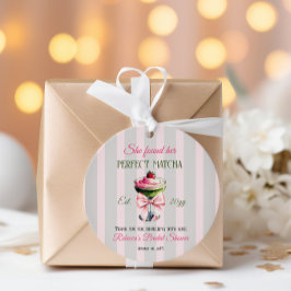 Etiquetas Para Lembrancinhas Chá Verde Perfeito Tom Retro Morango com Laço Rosa