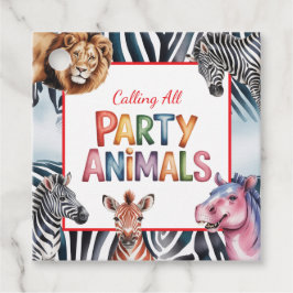 Etiquetas Para Lembrancinhas Chamando a Festa de aniversário de Todos os Animai