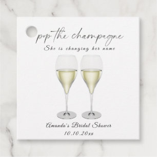 Etiquetas Para Lembrancinhas Champagne de casamento Pop