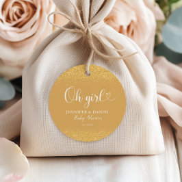 Etiquetas Para Lembrancinhas Champagne Gold Oh Girl Favor Glitter Confetti