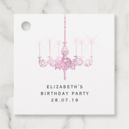 Etiquetas Para Lembrancinhas Chandeliers e sequências, de cor-de-rosa-vidro